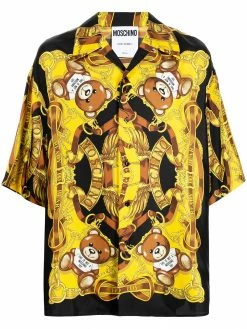 Moschino Teddy Bear-print silk shirt