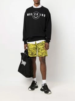 Moschino zebra-print track shorts