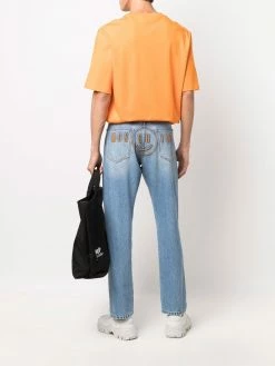 Moschino embroidered logo straight-leg jeans