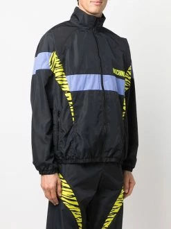 Moschino panelled zebra windbreaker