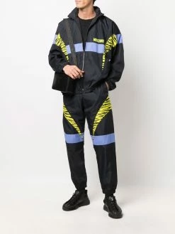 Moschino panelled zebra windbreaker