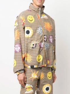Moschino sun print plaid jacket