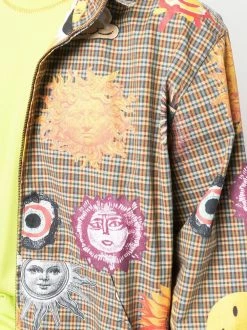 Moschino sun print plaid jacket