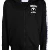 Moschino logo-striped zipped jumper