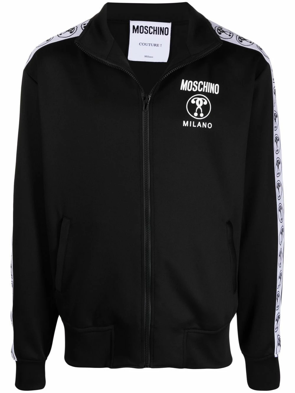 Top 10 ๐งจ Moschino Logo striped zipped jumper ๐งจ 3 Moschino logo-striped zipped jumper