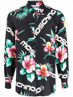 Moschino floral-print silk shirt