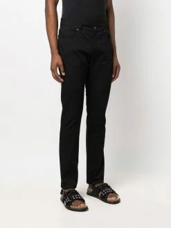 Moschino logo-plaque straight-leg trousers