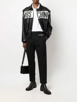 Moschino logo-print tailored trousers
