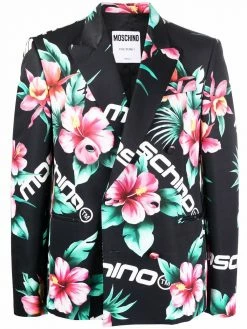 Moschino floral-print double-breasted blazer