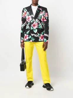 Moschino floral-print double-breasted blazer