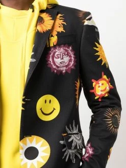 Moschino graphic-print single-breasted blazer