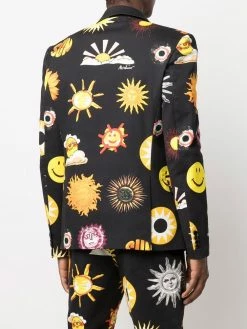 Moschino graphic-print single-breasted blazer