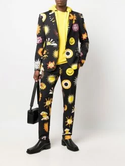 Moschino graphic-print single-breasted blazer