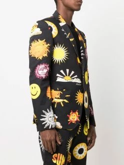 Moschino graphic-print single-breasted blazer