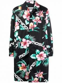 Moschino floral-print oversized coat