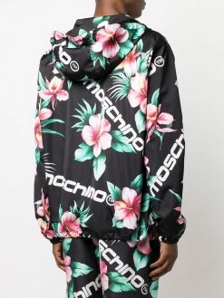 Moschino Hawaiian print hooded coat