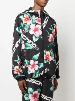 Moschino Hawaiian print hooded coat