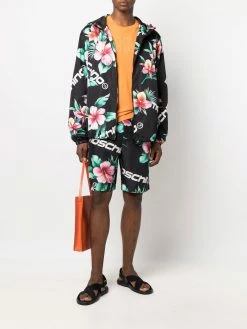 Moschino Hawaiian print hooded coat