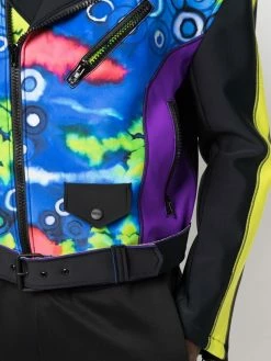 Moschino tie dye-print biker jacket