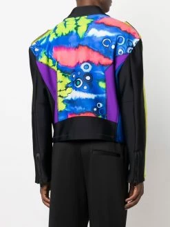 Moschino tie dye-print biker jacket