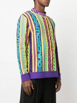 Moschino logo-print mock neck sweater