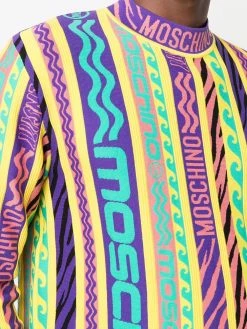 Moschino logo-print mock neck sweater