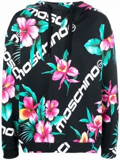 Moschino floral-print pullover hoodie