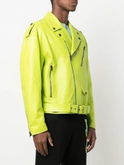 Moschino logo-print biker jacket