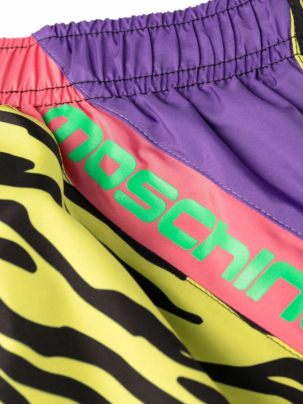 Budget ๐ Moschino Tiger stripe print swim shorts โ๏ธ 5 Moschino tiger-stripe print swim shorts