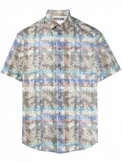 Moschino leaf-print short-sleeved shirt