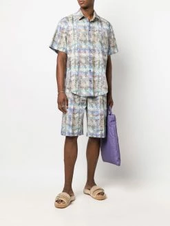 Moschino leaf-print short-sleeved shirt