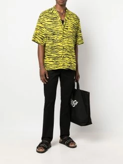 Moschino zebra-print short-sleeved shirt