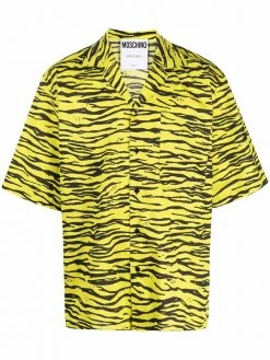 Moschino zebra-print short-sleeved shirt