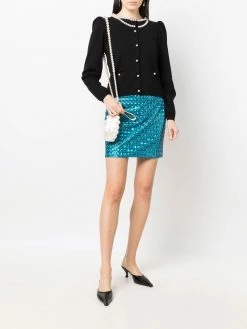 Moschino faux-pearl knit cardigan
