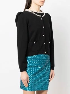 Moschino faux-pearl knit cardigan