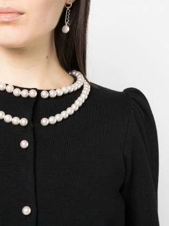 Moschino faux-pearl knit cardigan