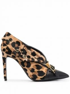 Moschino leopard print pointed pumps