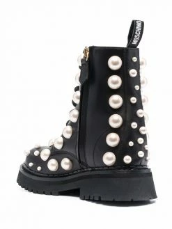 Moschino pearl-embellished ankle boots