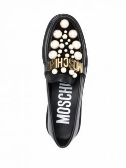 Moschino pearl-embellished loafers