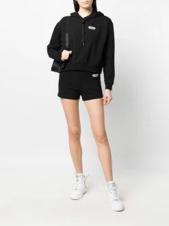 Moschino logo print crop hoodie