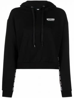 Moschino logo print crop hoodie