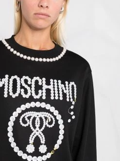 Moschino logo-print fine-knit jumper