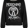 Moschino logo-print fine-knit jumper