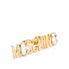 Moschino crystal-embellished logo ring