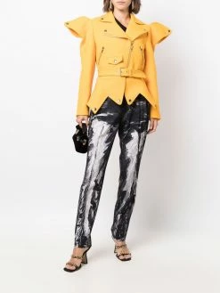 Moschino Couture asymmetric biker jacket