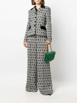 Moschino numbers print single breasted blazer