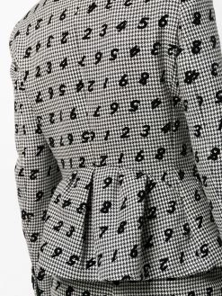 Moschino numbers print single breasted blazer