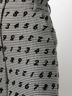 Moschino number pied-de-poule wide-leg trousers
