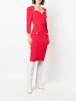 Moschino pearl-embellished midi dress