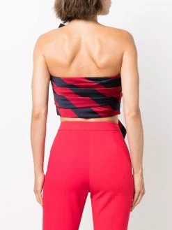 Moschino tie detail strapless top